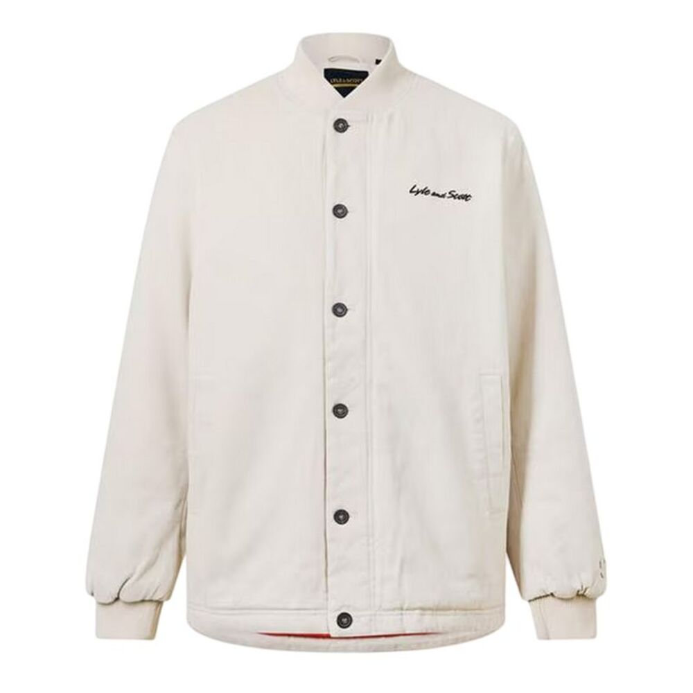 Lyle & Scott Mens Logo Wadded Jacket / Beige